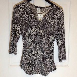 Jonden black,white and gray leopard print top